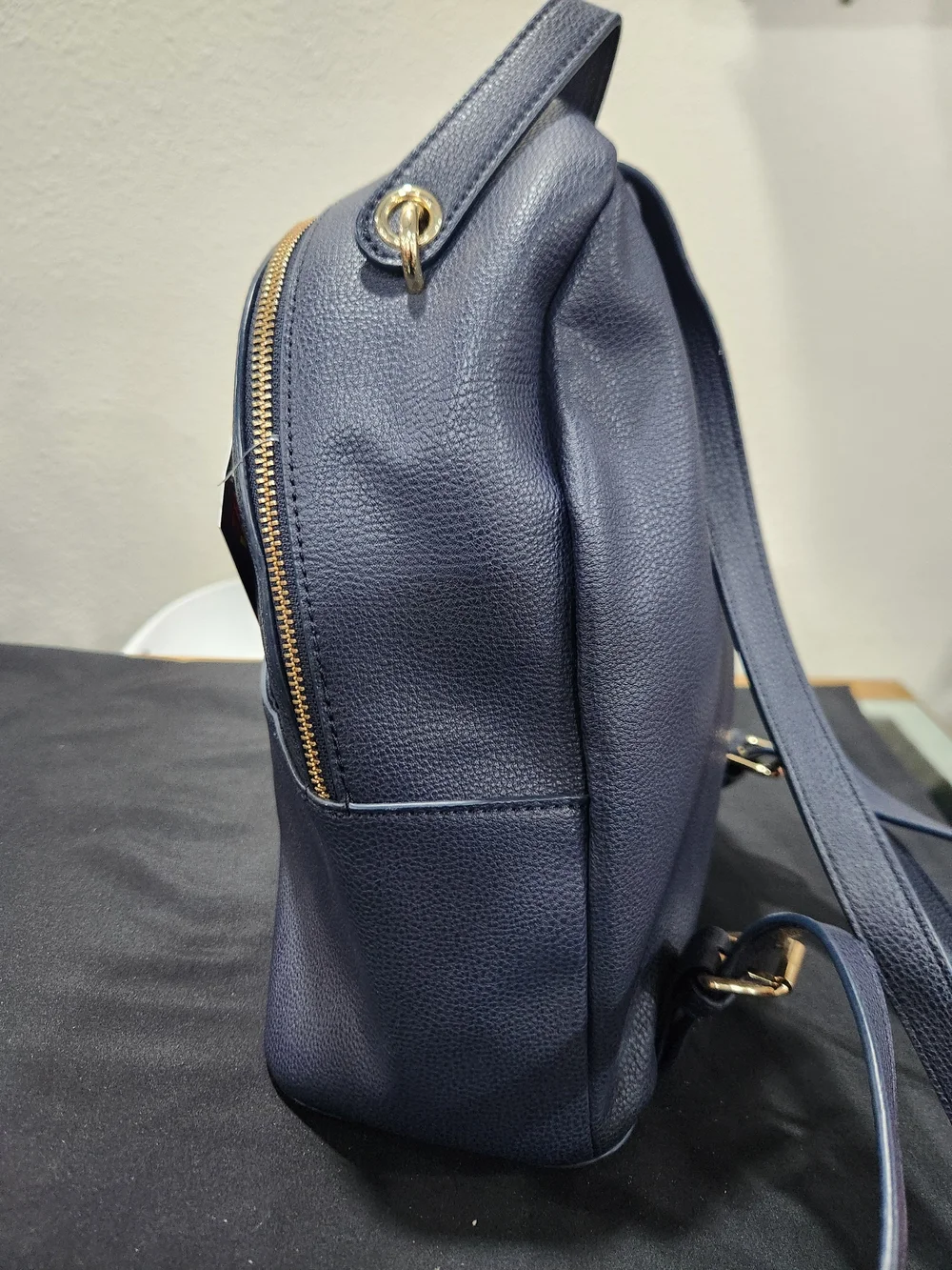 Tommy Hilfiger Dark Blue Pebbled Leather Mini Backpack